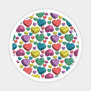 Colorful Hearts Pattern Magnet